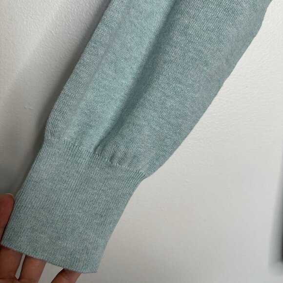 J Jill Seamed Wrap Sweater Size XL Pullover Green Surplice Tunic Cotton - Picture 3 of 9